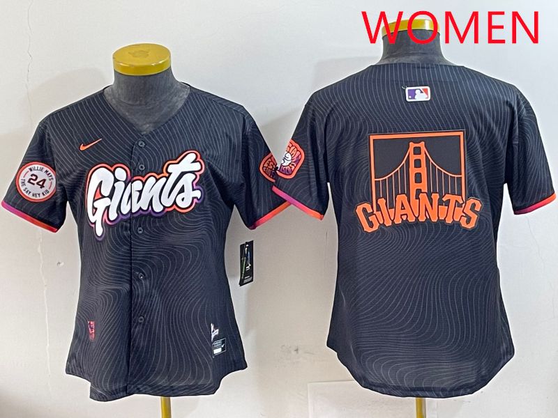 Women San Francisco Giants Blank Black Second generation Joint Name 2025 Nike MLB Jersey style 6